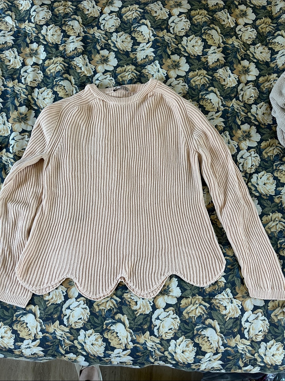 Limited Edition Cream Ribbed Crewneck Sweater